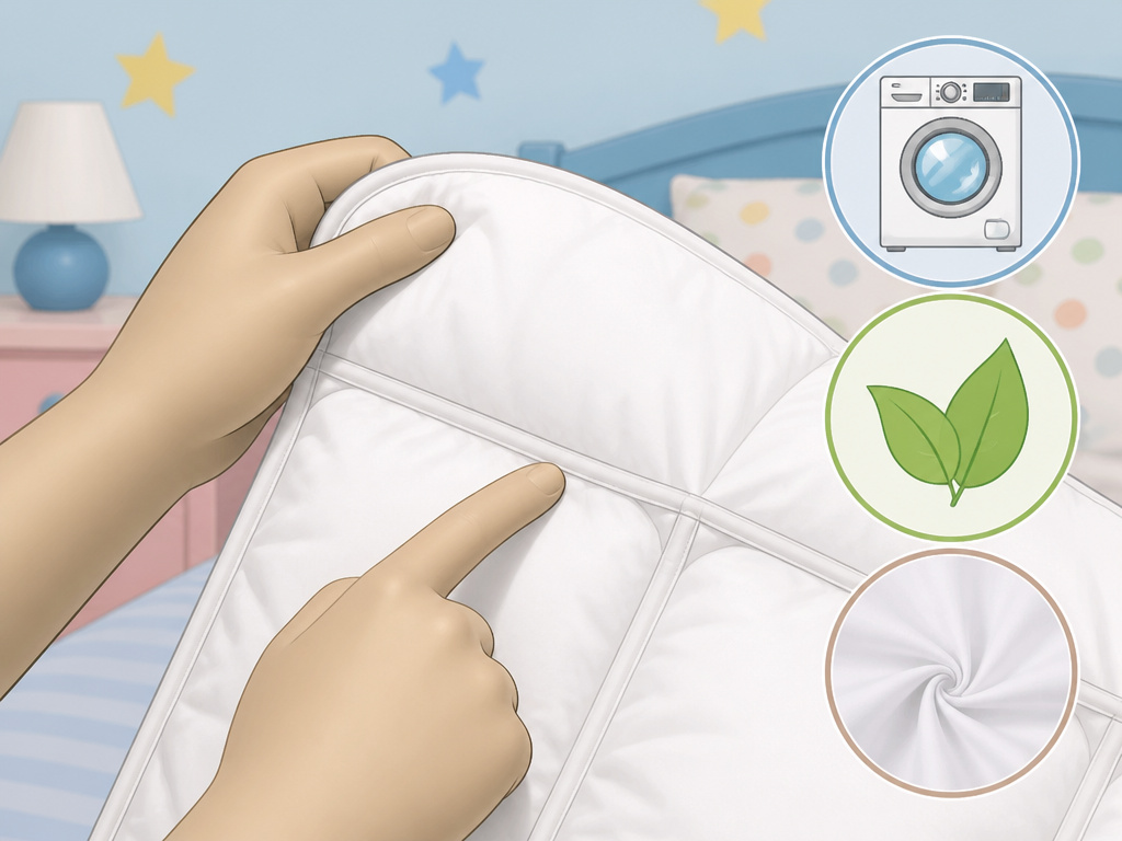 Choosing a hypoallergenic, washable duvet insert for a child's bedroom.