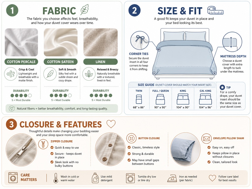 Infographic on choosing a durable duvet set for a child's bedroom.